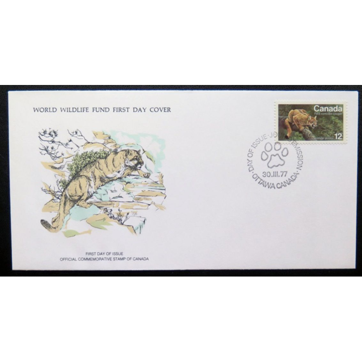 enveloppe 1° jour Fonds mondial nature n° 42 le couguar
