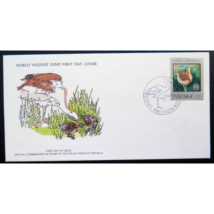enveloppe 1° jour Fonds mondial nature n° 48 la grande outarde