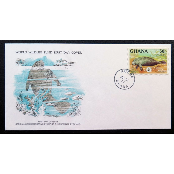 enveloppe 1° jour Fonds mondial nature n° 57 le lamantin d'Afrique occidentale
