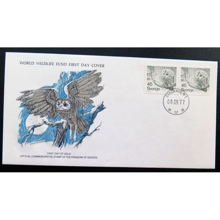 enveloppe 1° jour Fonds mondial nature n° 59 le hibou fauve