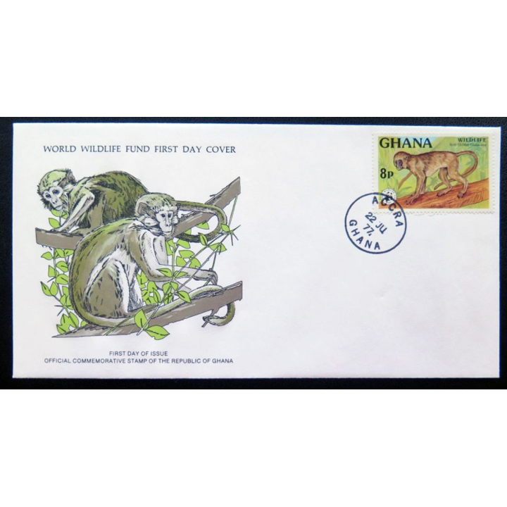 enveloppe 1° jour Fonds mondial nature n° 60 le singe Colobus 