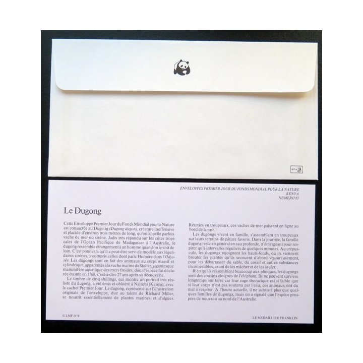 enveloppe 1° jour Fonds mondial nature n° 65 le dugong