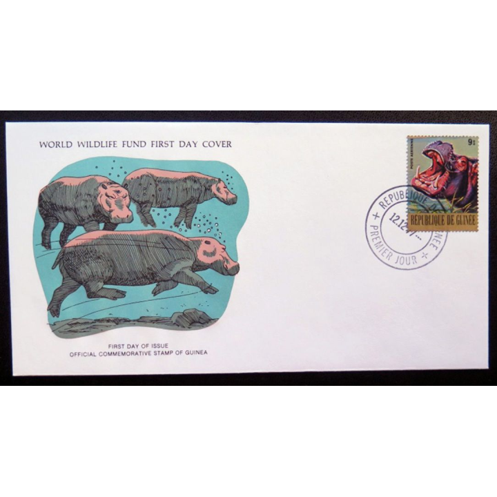enveloppe 1° jour Fonds mondial nature n° 69 l'hippopotame
