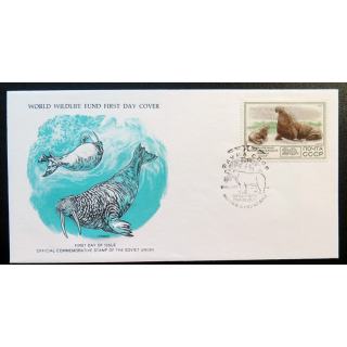 enveloppe 1° jour Fonds mondial nature n° 72 le morse des Laptev