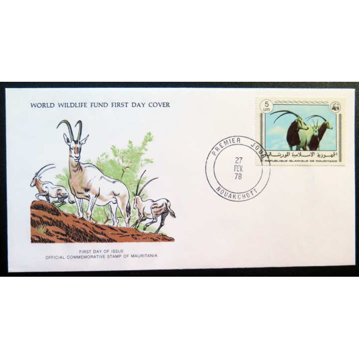 enveloppe 1° jour Fonds mondial nature n° 73 la gazelle Dama