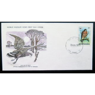 enveloppe 1° jour Fonds mondial nature n° 77 le faucon à ailes larges