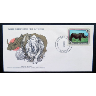enveloppe 1° jour Fonds mondial nature n° 79 le rhinocéros blanc