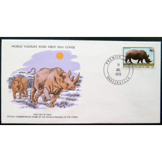 enveloppe 1° jour Fonds mondial nature n° 83 le rhinocéros Camus