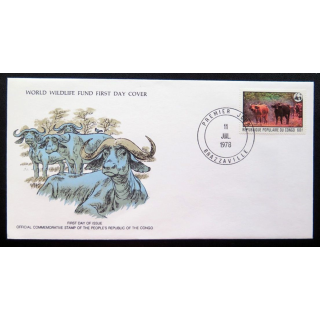 enveloppe 1° jour Fonds mondial nature n° 82 le buffle du Cap