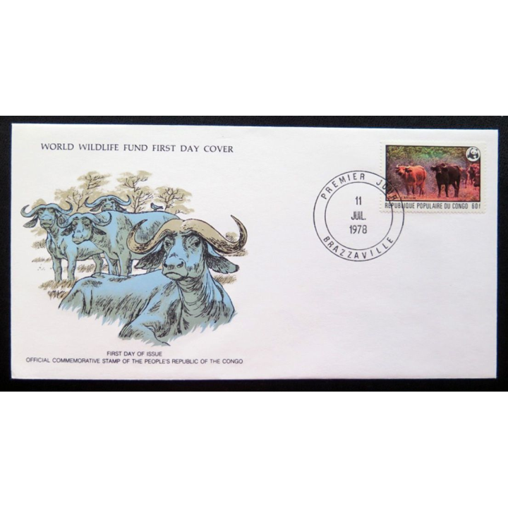 enveloppe 1° jour Fonds mondial nature n° 82 le buffle du Cap