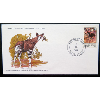 enveloppe 1° jour Fonds mondial nature n° 84 l'okapi