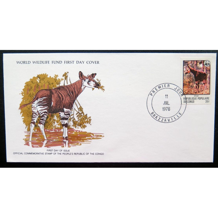 enveloppe 1° jour Fonds mondial nature n° 84 l'okapi