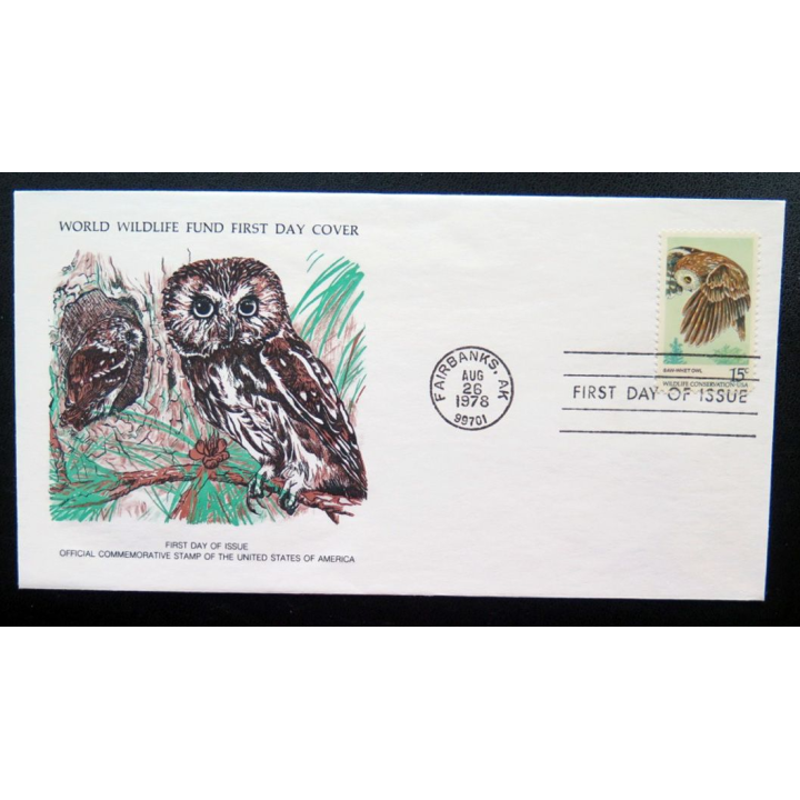 enveloppe 1° jour Fonds mondial nature n° 86 hibou Saw-whet d'Amérique du Nord