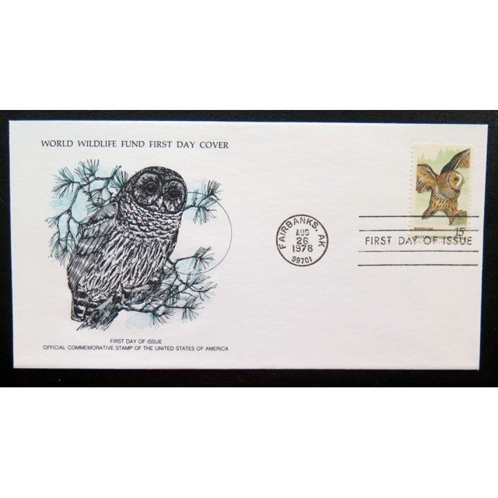 enveloppe 1° jour Fonds mondial nature n° 87 le hibou rayé