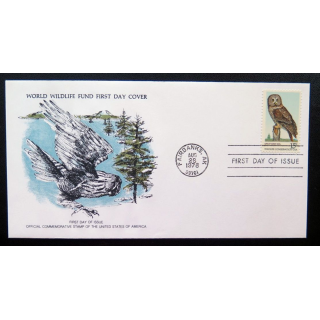 enveloppe 1° jour Fonds mondial nature n° 88 le grand hibou gris