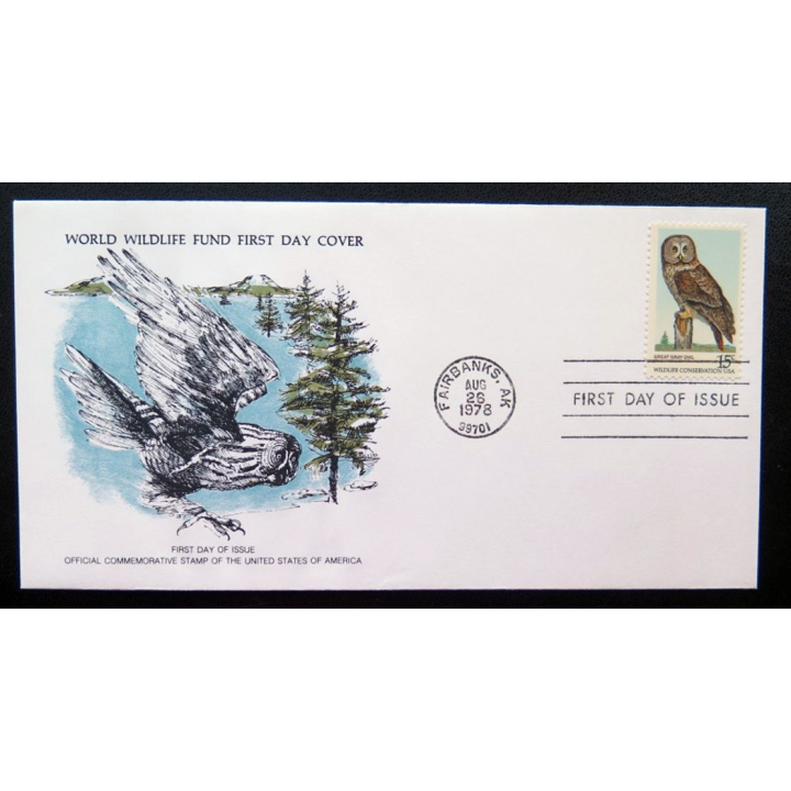 enveloppe 1° jour Fonds mondial nature n° 88 le grand hibou gris