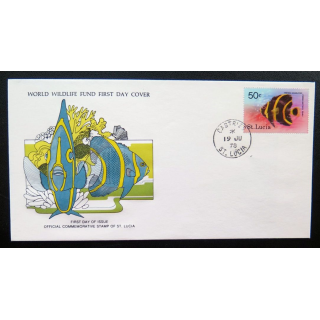 enveloppe 1° jour Fonds mondial nature  n° 89 le poisson libellule à queue jaune