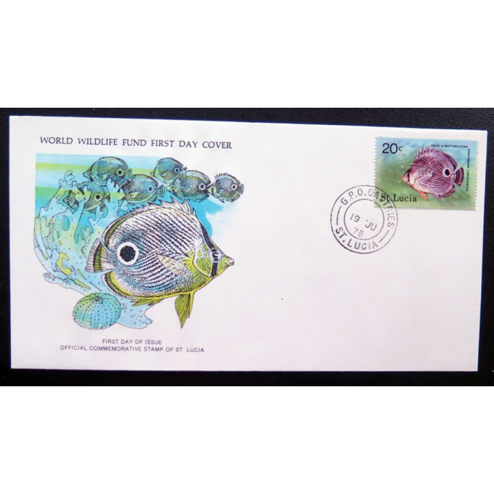enveloppe 1° jour Fonds mondial nature n° 91 le poisson-papillon à quatre yeux