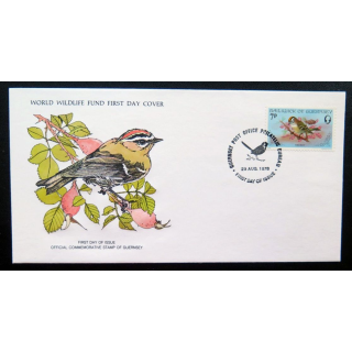 enveloppe 1° jour Fonds mondial nature n° 93 le roitelet à crête rouge