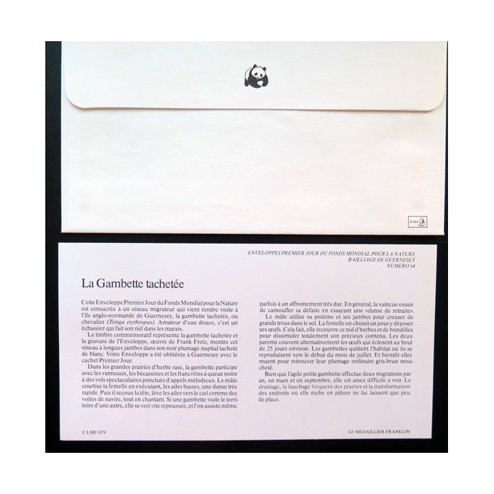 enveloppe 1° jour Fonds mondial nature n° 94 la gambette tachetée