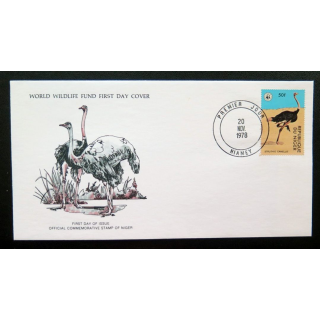 enveloppe 1° jour Fonds mondial nature n° 100 l'autruche