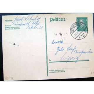 postkarte 24/03/1931 avec timbre embouti Deutsches Reich 8 pfennig