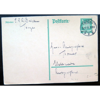 postkarte 26/11/1925 avec timbre embouti deutches Reich 5 pfennig
