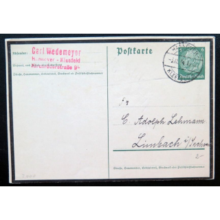 postkarte 05/11/1934 avec timbre embouti deutches Reich 6 pfennig vert