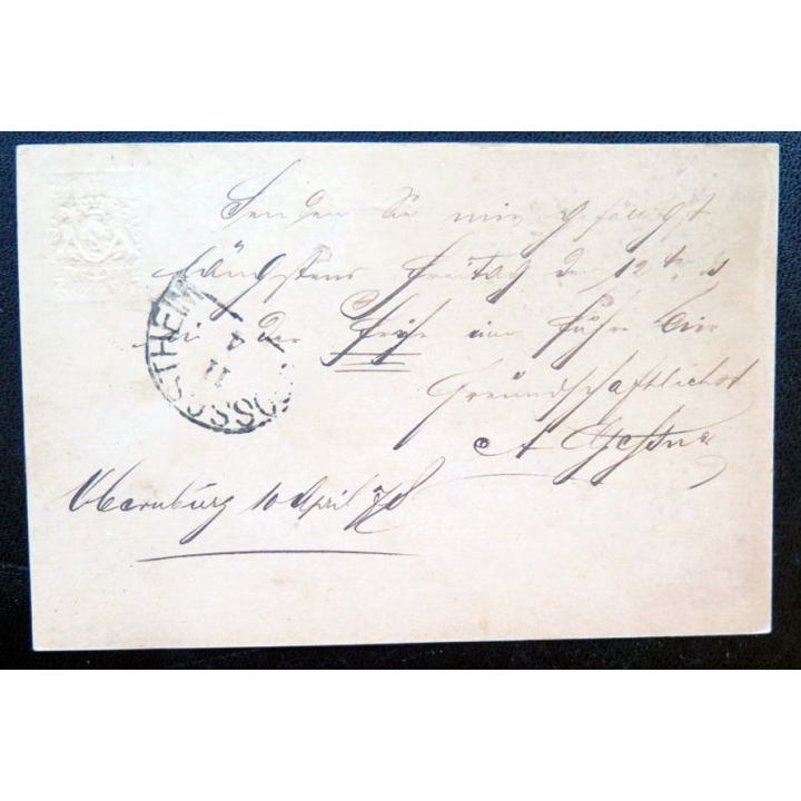 postkarte 10/4 avec timbre embouti Bayern post 5 pfennig vert