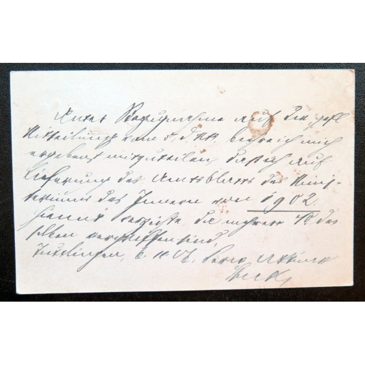 postkarte 06/11/1906 timbre embouti Württemberg dienst sache 2 pfennig