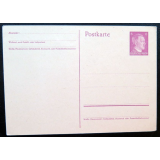 postkarte avec timbre embouti Deutsches Reich 6 pfennig marron
