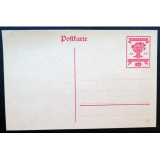 postkarte 1910 avec timbre embouti 10 pfennig rouge