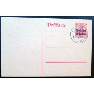 postkarte 1914 avec timbre embouti 10 pfennig rouge