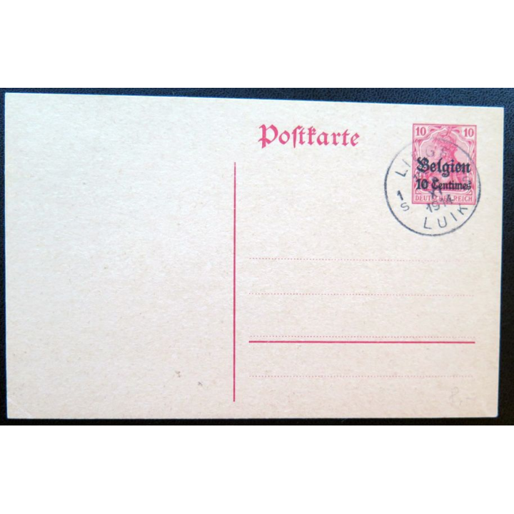 postkarte 1914 avec timbre embouti 10 pfennig rouge