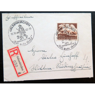 enveloppe allemande 18/10/1942 timbre Deutsches Reich 42+108 pfennig