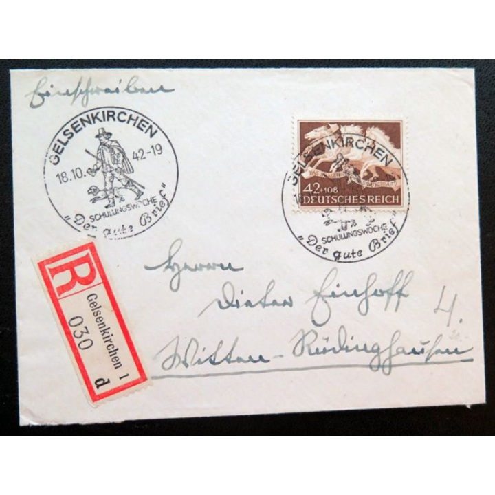 enveloppe allemande 18/10/1942 timbre Deutsches Reich 42+108 pfennig