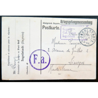 Carte postale soldat français prisonnier guerre déporté Sibérie 1918 