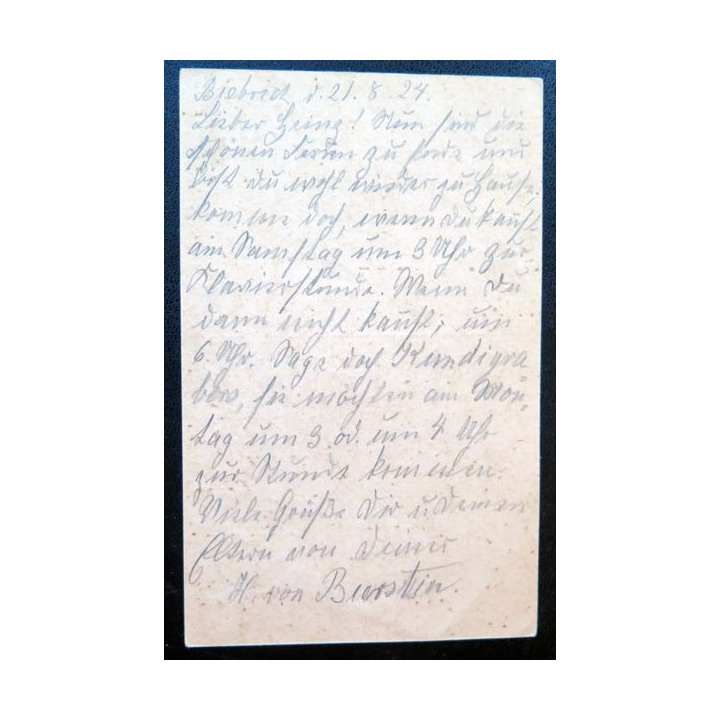 postkarte 21/08/1924 avec timbre embouti Deutsches Reich 5 pfennig vert