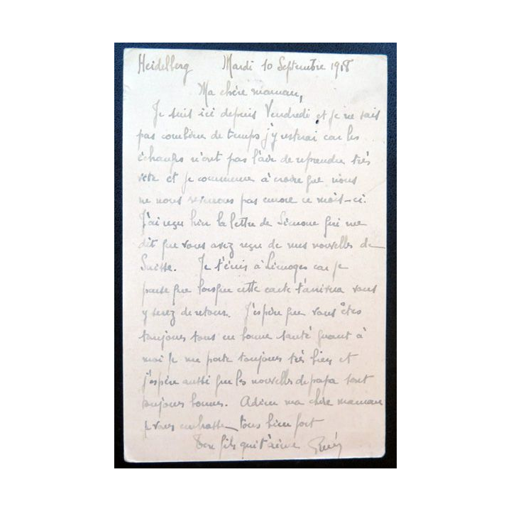 Carte postale soldat français prisonnier guerre 1918 