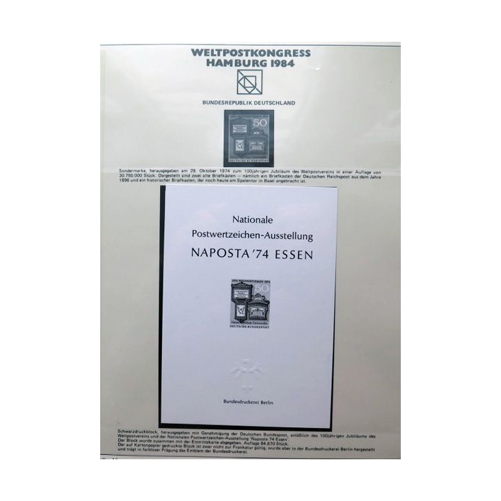 Carte 1° jour Weltpostkongress Hamburg 1984 Naposta 74 essen