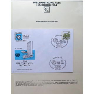 Enveloppe Weltpostkongress Hamburg 1984 Tag der vereinten nationen