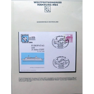Enveloppe Weltpostkongress Hamburg 1984 Europatag und 25 jähre CEPT