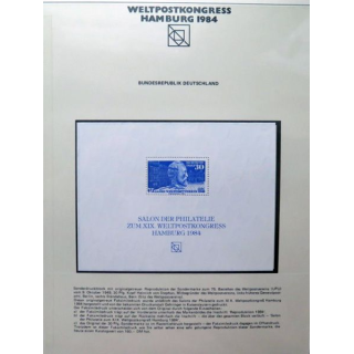 Weltpostkongress Hamburg 1984 75 jähre Weltpostverein 1949 30 pfennig