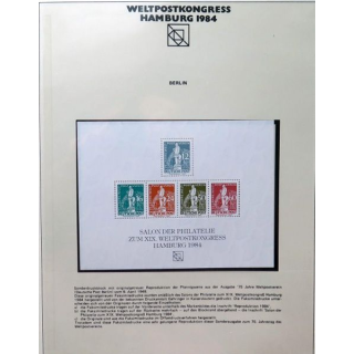 Carte 1° jour Weltpostkongress Hamburg 1984 5 timbres 75 jähre Weltpostverein Berlin