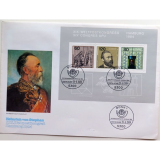 1984 Heinrich von stephan 3 timbres 60, 120 et 80 pfennig
