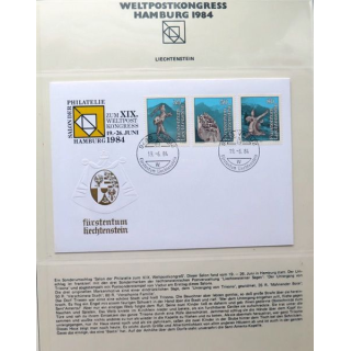 1984 3 timbres fürstentum Liechtenstein