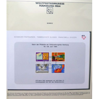 Carte 1° jour Weltpostkongress Hamburg 1984 4 timbre Helvetia série 1980