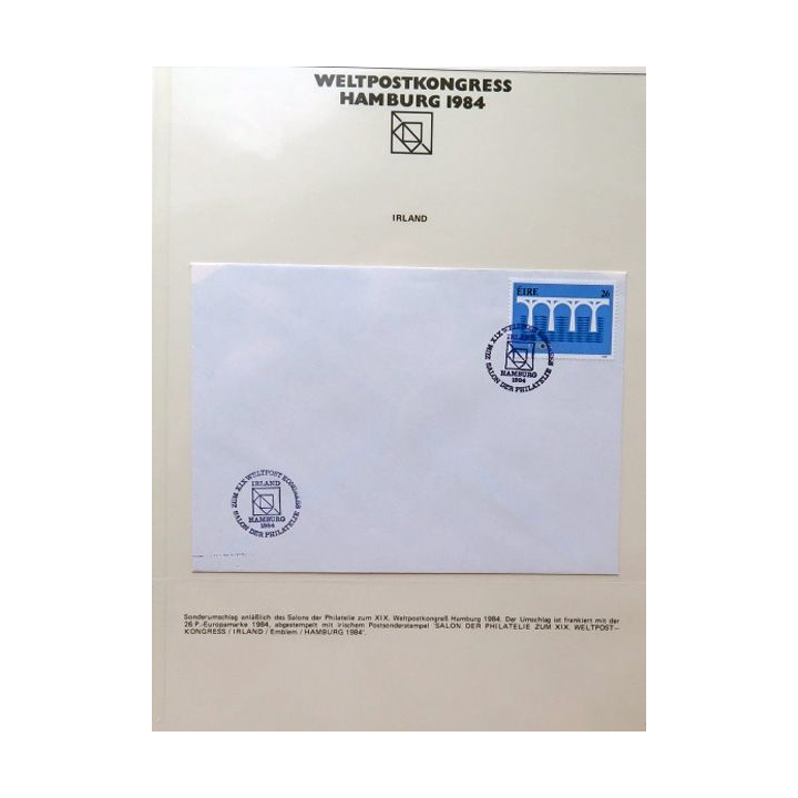 enveloppe 1° jour Hamburg 1984 1 timbre Ireland Europa 1959 1984