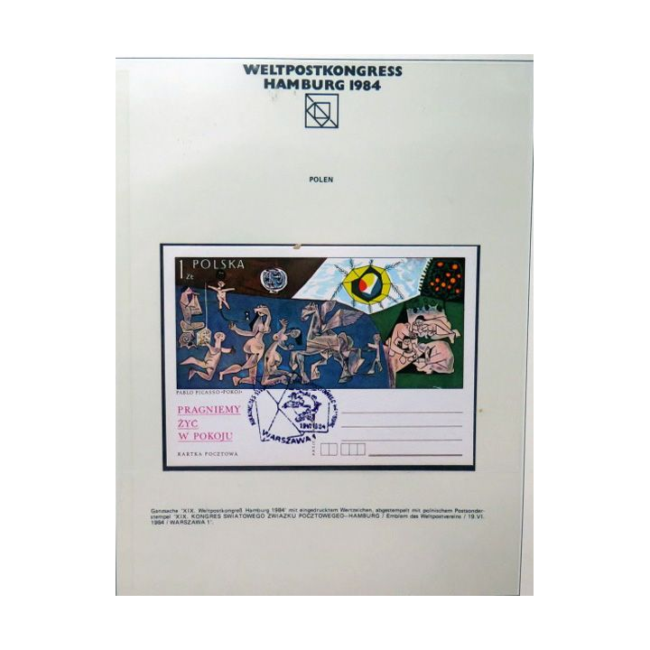 Carte 1° jour Weltpostkongress Hamburg 1984 Pablo Picasso Polska Pologne 