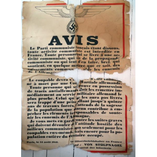 Affiche allemande SS contre le parti communiste français 